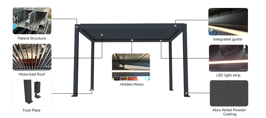 25910-powder coated aluminum pergola-1